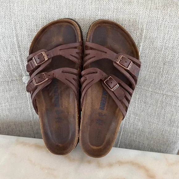 Birkenstock Women's Granada Soft Footbed Tobacco Oiled Leather Brown Sandals 6US - Picture 11 of 16